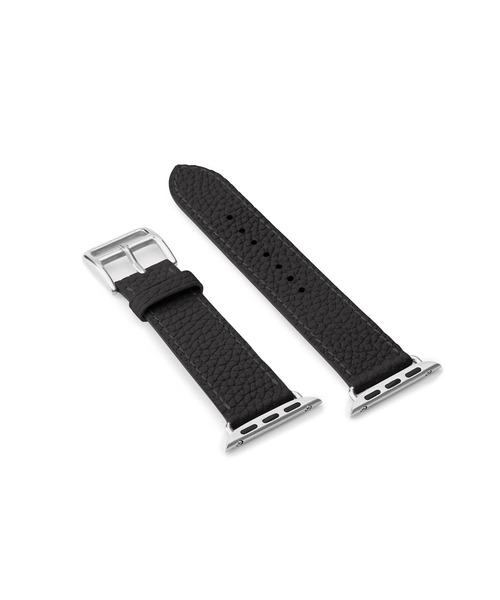腕時計 シュリンク Apple Watch レザーバンド「38mm/40mm/41mm/42mm， S/Mサイズ」 (アダプター：シルバー)の画像