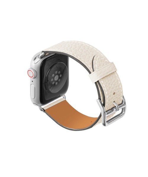 腕時計 シュリンク Apple Watch レザーバンド「38mm/40mm/41mm/42mm， S/Mサイズ」 (アダプター：シルバー)の画像