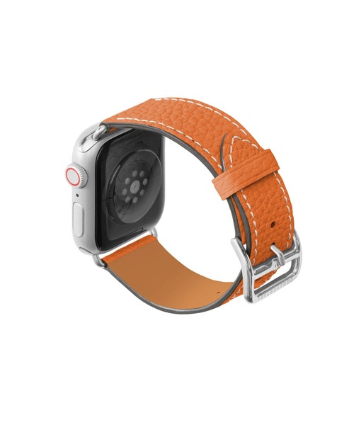 腕時計 シュリンク Apple Watch レザーバンド「38mm/40mm/41mm/42mm， S/Mサイズ」 (アダプター：シルバー)の画像