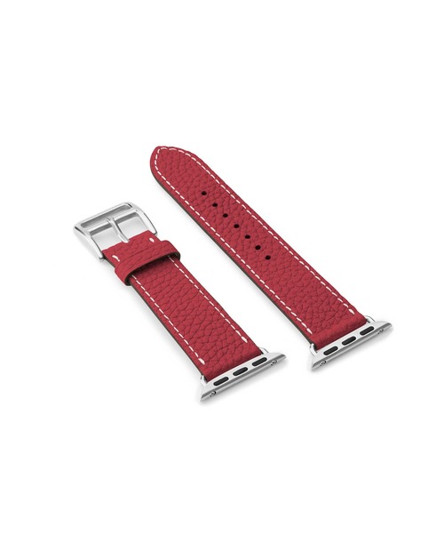 腕時計 シュリンク Apple Watch レザーバンド「38mm/40mm/41mm/42mm， S/Mサイズ」 (アダプター：シルバー)の画像
