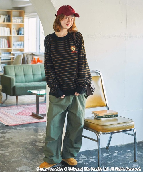 ニット セーター 「25AW 先行予約」ドッグデザイン ジャガードニット PO レディース Re:EDIT フラワー柄 ジャガードニット 起毛ニット ニット