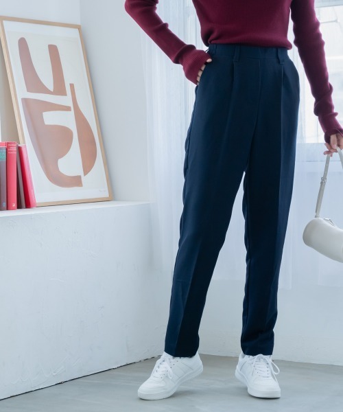 anatelier スラックス テーパードパンツ ストレッチパンツ レディース イージーパンツ スラックス