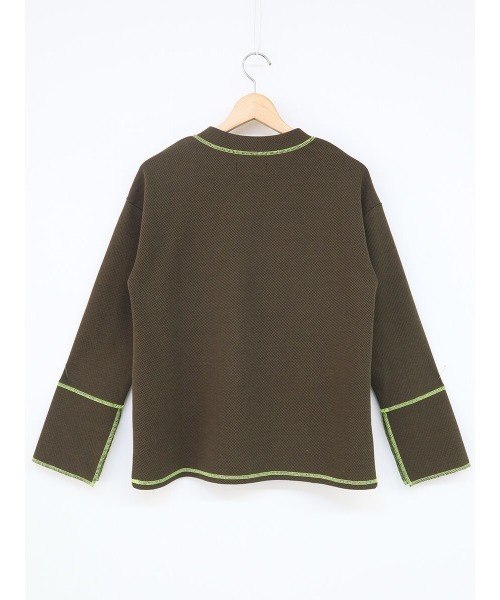 HEILIS（ヘイリス） tシャツ キーネックワッフルステッチトップス