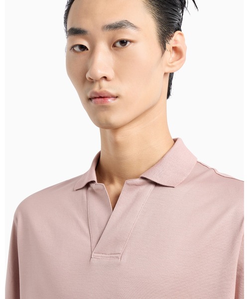 新品未使用　ポロシャツ 「エンポリオ アルマーニ」リヨセル混紡ジャージー メンズ EMPORIO ARMANI ポロシャツ 「エンポリオ アルマーニ」ASV