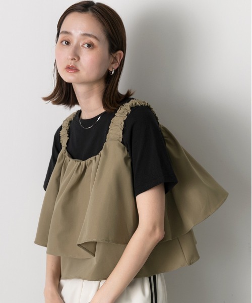 ad thie キャミソール シャーリングキャミソール ボリューム