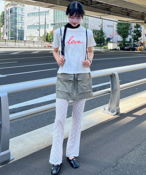 新品 PRANK PROJECT レースフレアレギンス ホワイト フリーサイズ 新品 PRANK PROJECT レースフレアレギンス ホワイト