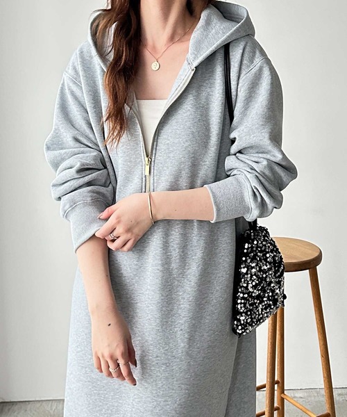 GeeRA（ジーラ） ワンピース 「新色追加/M-3Lサイズ」ハーフジップ裏