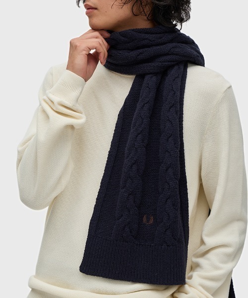 FRED PERRY（フレッドペリー） マフラー ラムウールケーブルマフラー