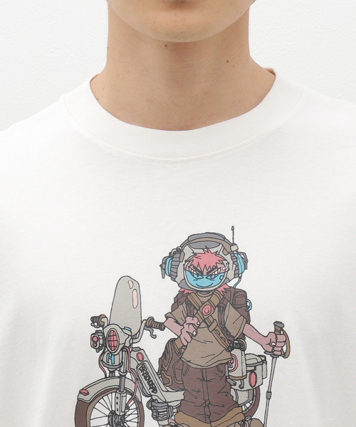 【BRAIN DEAD】ブレインデッド Moto Hiker Tee Moto Hiker T-shirt - Natural – Brain Dead