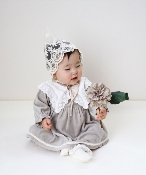 mocmof（モクモフ） ベビー服 ロンパース おめかし レース衿