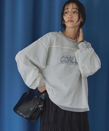 coen（コーエン） トレーナー スウェット チュールレイヤードロゴ