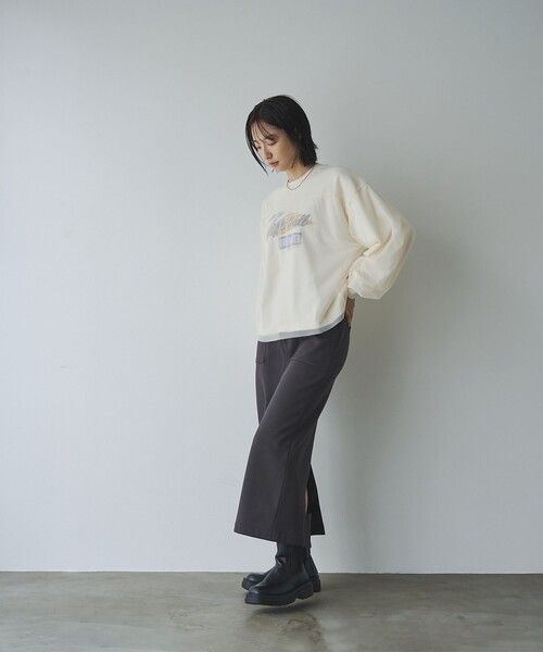 coen（コーエン） トレーナー スウェット チュールレイヤードロゴ