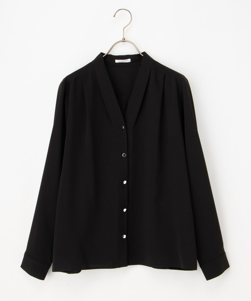 Honeys（ハニーズ） ブラウス シャツ 「抗菌防臭」Vネックブラウス