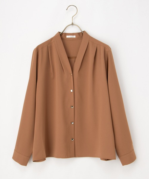 Honeys（ハニーズ） ブラウス シャツ 「抗菌防臭」Vネックブラウス