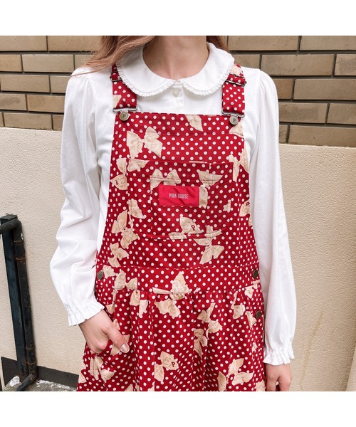 最終価格❗ピンクハウス❤️襟付きカーディガン、ジャケット美品 PINK HOUSE カーディガン ローズレース襟使いニットカーディガン