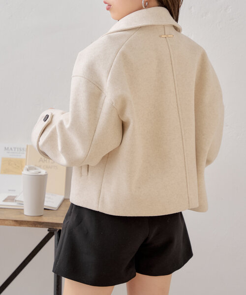 Chico ピーコート pコート スタンドカラーPコート レディース