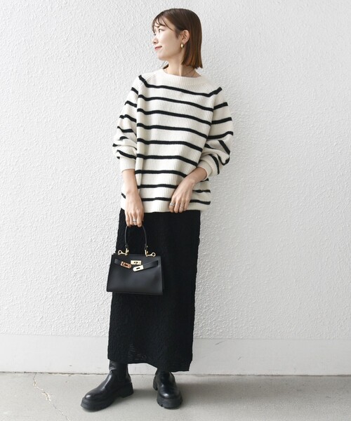 SHIPS any スカート any:「手洗い可能」ジャカード バンピー Iライン