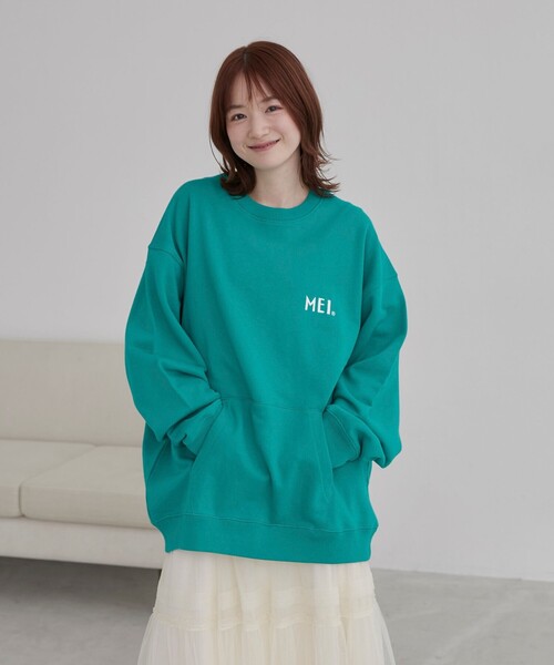 MEI（メイ） トレーナー スウェット 別注 裏毛ロゴクルーネック