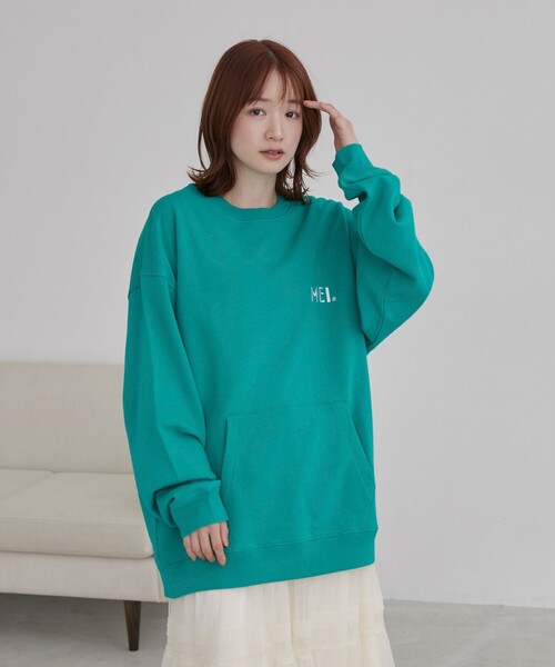 ME:I ミーアイ スウェット SH サイズL MEI tシャツ MEI(メイ)別注 裏毛ロゴクルーネックスウェット