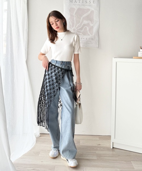tシャツ シンプルで着回し力抜群！テレコモックネック半袖トップス レディース | classicalelf | 08