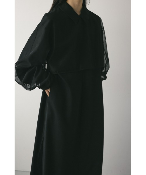 STYLEMIXER（スタイルミキサー） シャツワンピース メッシュレイヤード