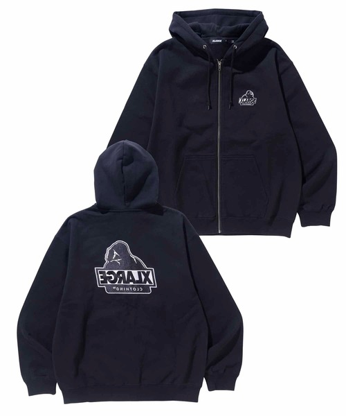 XLARGE」 ジップアップパーカー X-LARGE ネイビー メンズ
