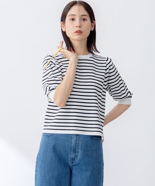 組曲 ニット セーター フラワーメタル ニットTシャツ レディース