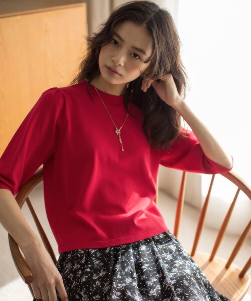 ニット セーター フラワーメタル ニットTシャツ レディース 組曲 ニット セーター フラワーメタル ニットTシャツ レディース