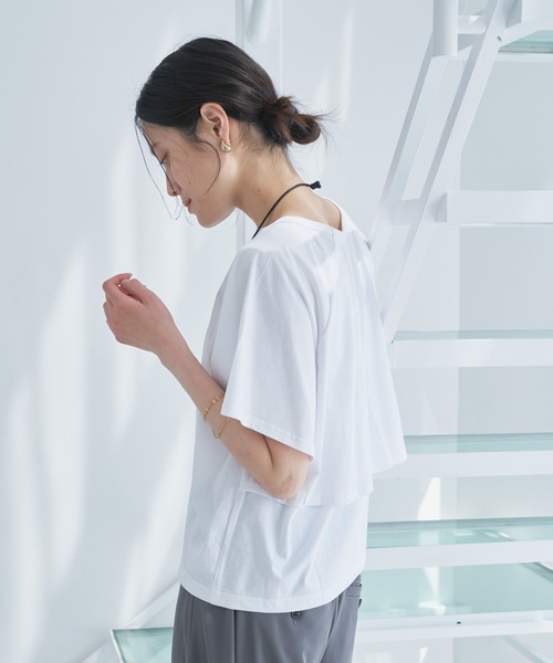 【セール/30%OFF】Audrey and John Wad オードリーアンドジョンワッド バックフレアカットソー Ｔシャツ【SALE】【返品・交換不可】 Audrey and John Wad tシャツ クルーネックバックフレアTシャツ