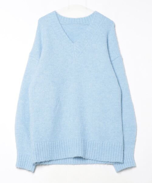 Chico（チコ） Vネックニット FREE ブルー レディース : ZOZOTOWN
