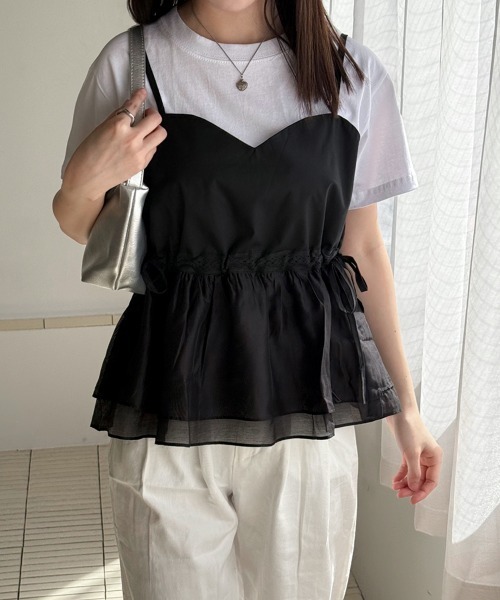 on：nue ブラウス シャツ 「on:nue」ハートネックタンクトップ