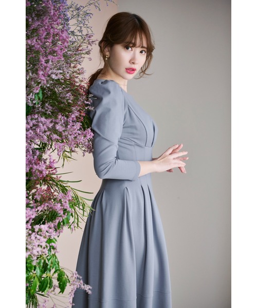 ワンピース 七分袖　ハーリップトゥ Her lip to 「Her to」 7分袖ワンピース S ネイビー レディース