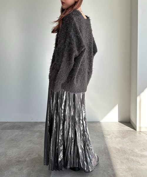 「apres jour mignon」 ニットカーディガン X-LARGE ブルー レディース_画像8