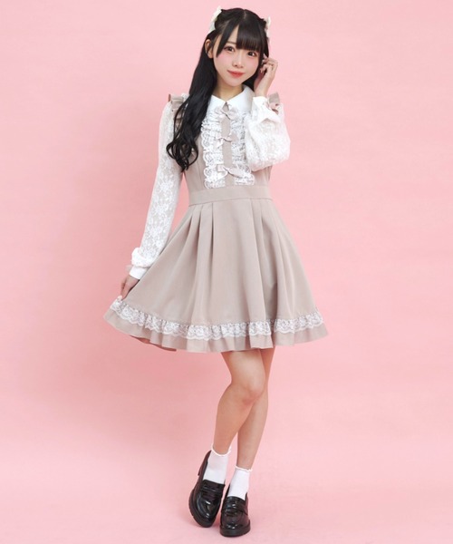 Secret Honey ワンピース ダブルレースフリルリボン付ワンピース