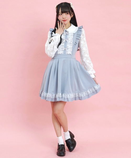 Secret honey フリルワンピース Secret Honey ワンピース ウエストレースアップワンピース