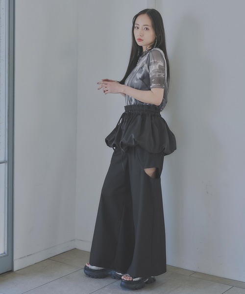HARE カットアウトワイドパンツ HARE パンツ カットアウトワイドパンツ(HARE) レディース
