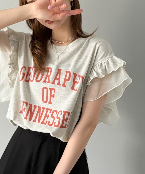 mily bilet tシャツ 半袖 「mily bilet」可愛さふわり2倍増し！ ダブル