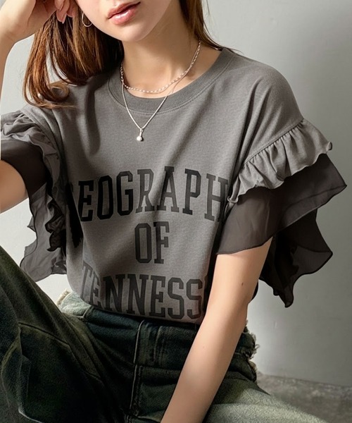 mily bilet tシャツ 半袖 「mily bilet」可愛さふわり2倍増し！ ダブル