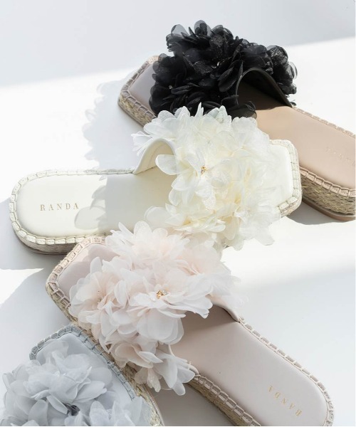 RANDA ボリュームフラワースポーツサンダル M 23.5 厚底 RANDA