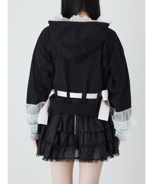 アンクルージュ♡黒×白♡フリル＆文字入り♡リボン付き♡痛可愛♡激レア♡カーディガ フリルリボンカットワンピース - Ank Rouge(アンクルージュ)の