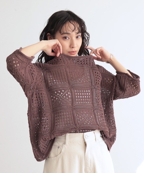 for/c（フォーシー） ニット セーター クロシェニットプルオーバー