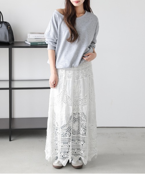 ロング スカート 夏 クロシェ編みフレアスカート : ZOZOTOWN Yahoo!店