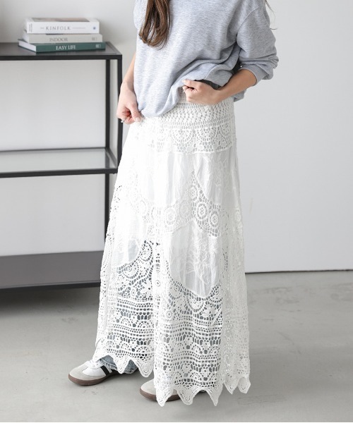 ロング スカート 夏 クロシェ編みフレアスカート : ZOZOTOWN Yahoo!店