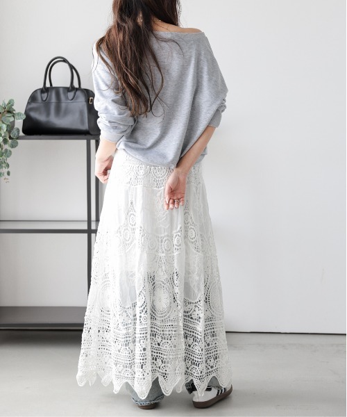 ロング スカート 夏 クロシェ編みフレアスカート : ZOZOTOWN Yahoo!店