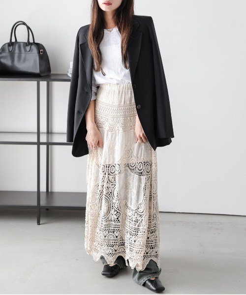 ロング スカート 夏 クロシェ編みフレアスカート : ZOZOTOWN Yahoo!店