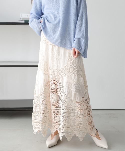 ロング スカート 夏 クロシェ編みフレアスカート : ZOZOTOWN Yahoo!店
