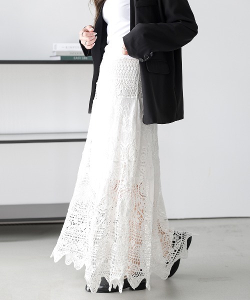 ロング スカート 夏 クロシェ編みフレアスカート : ZOZOTOWN Yahoo!店
