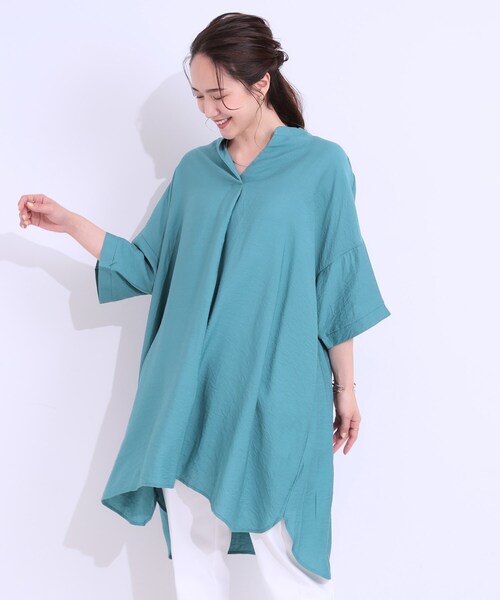 【美品】 SHOO・LA・RUE チュニック 「洗える/S-LL/ひんやり」涼しく楽に トップス