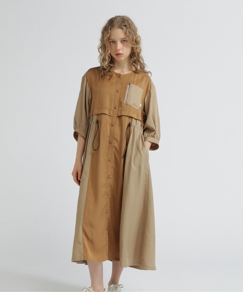AVIREX シャツワンピース COLOR SCHEME LONG SHIRTS/カラー