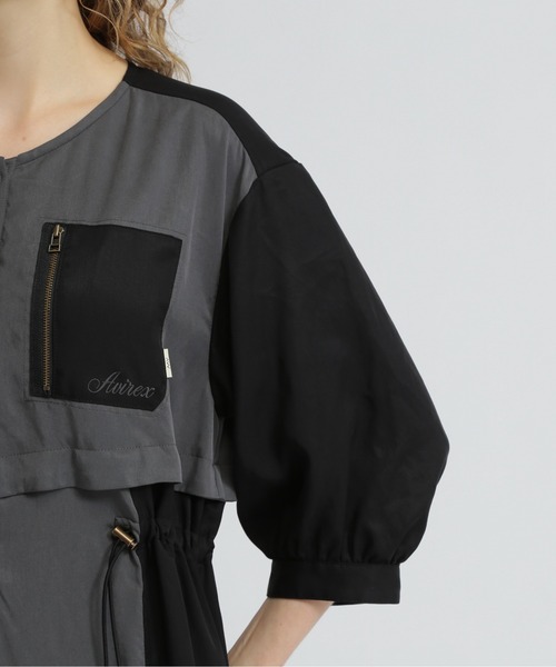 AVIREX シャツワンピース COLOR SCHEME LONG SHIRTS/カラー